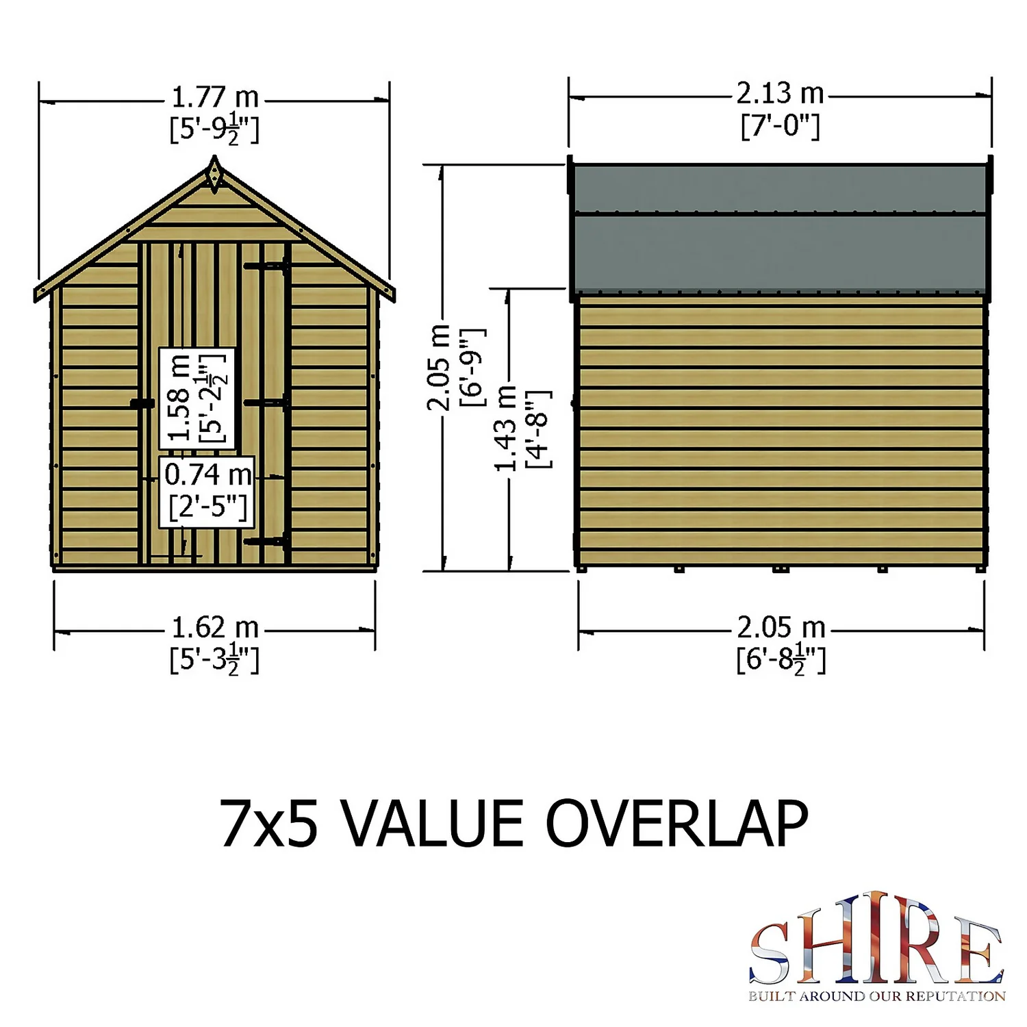 Shire 7x5ft Pressure Treated Garden Shed - Image 3
