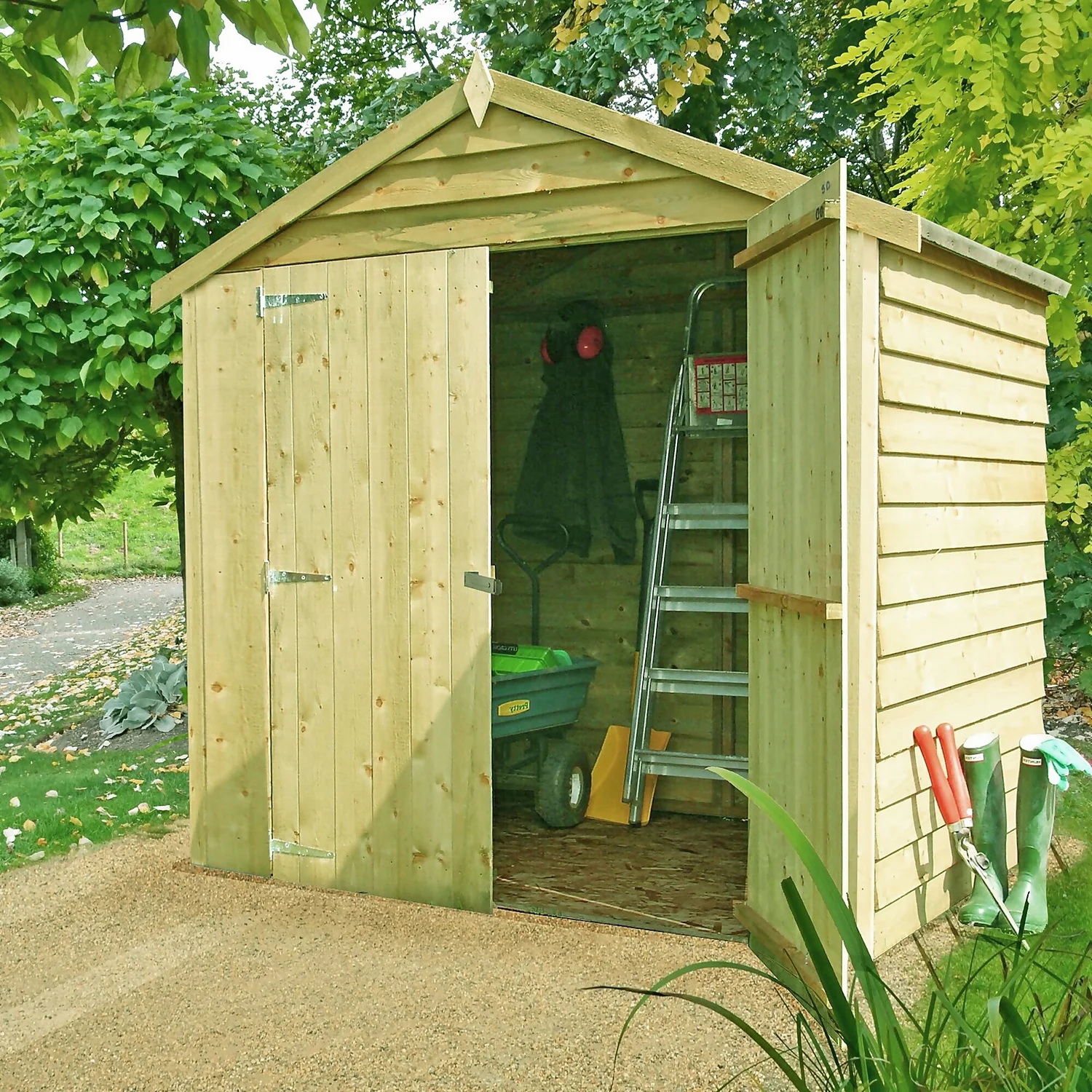 Shire 4x6ft Pressure Treated Double Door Overlap Garden Shed - Image 6