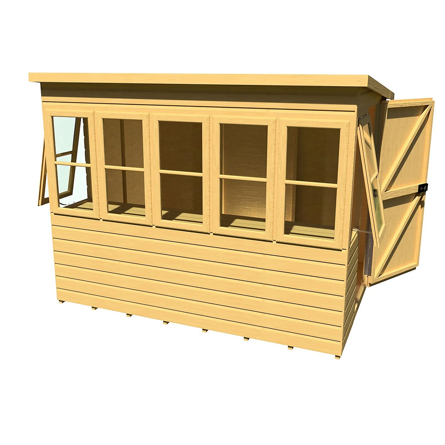 Shire 8 X 6ft Sun Pent Shed - Image 5