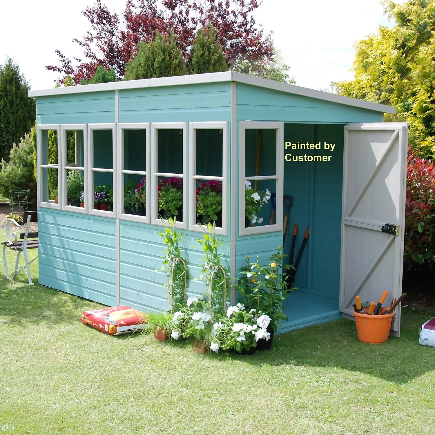 Shire 10 X 8ft Sun Pent Shed - Including Installation - Image 2