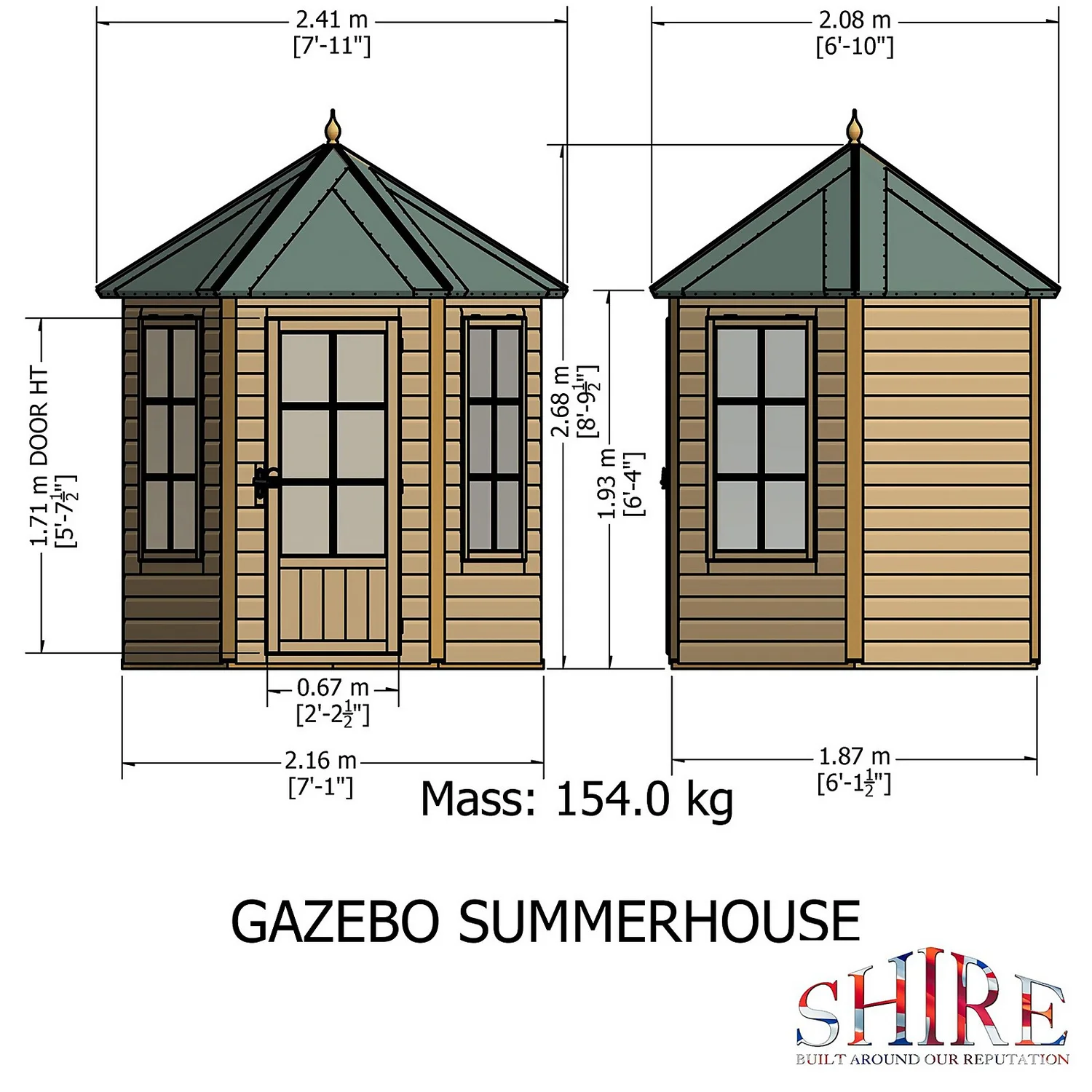 Shire 6 X 6ft Gazebo Summerhouse - Image 5