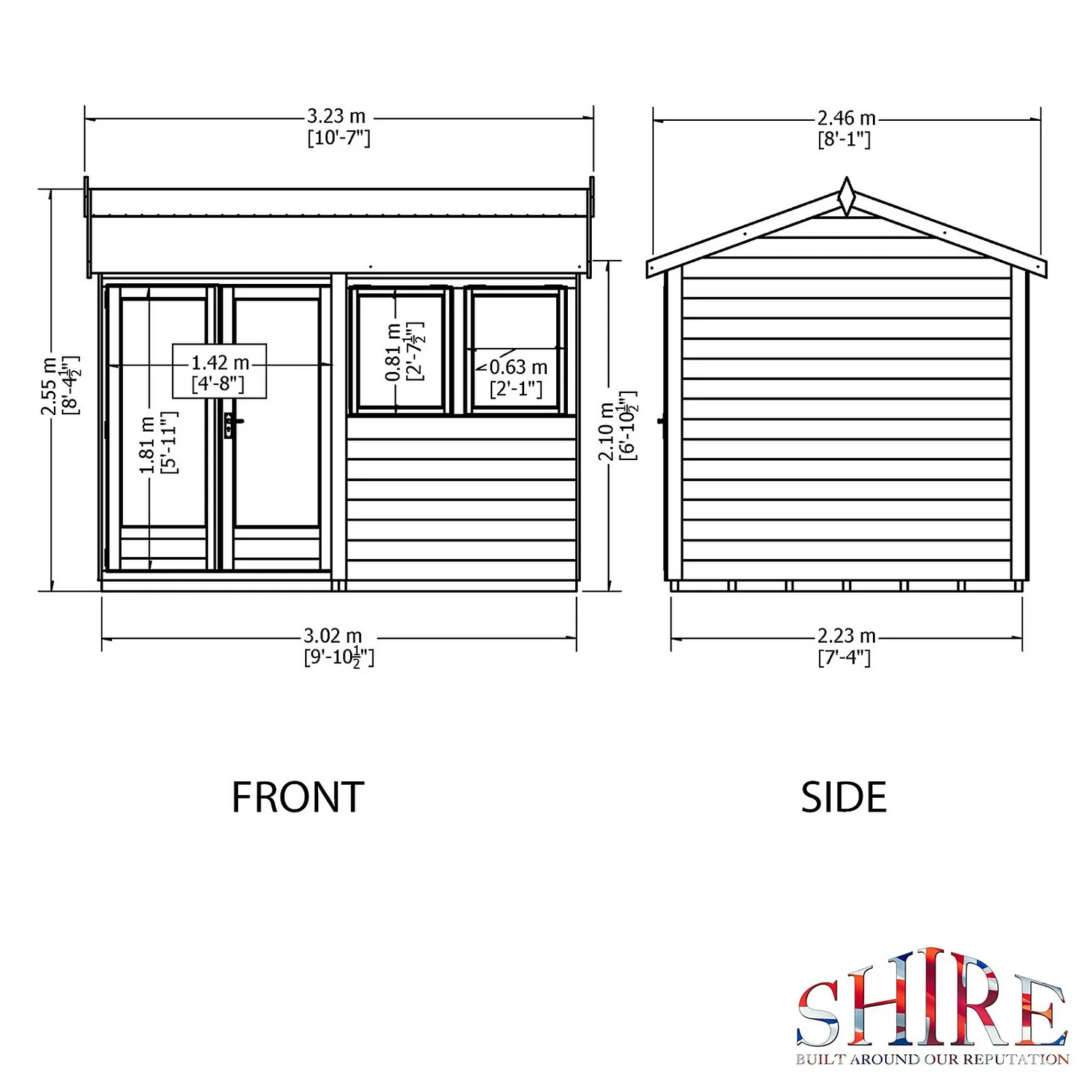Shire 10 X 7ft Double Door Garden Office - Including Installation - Image 3