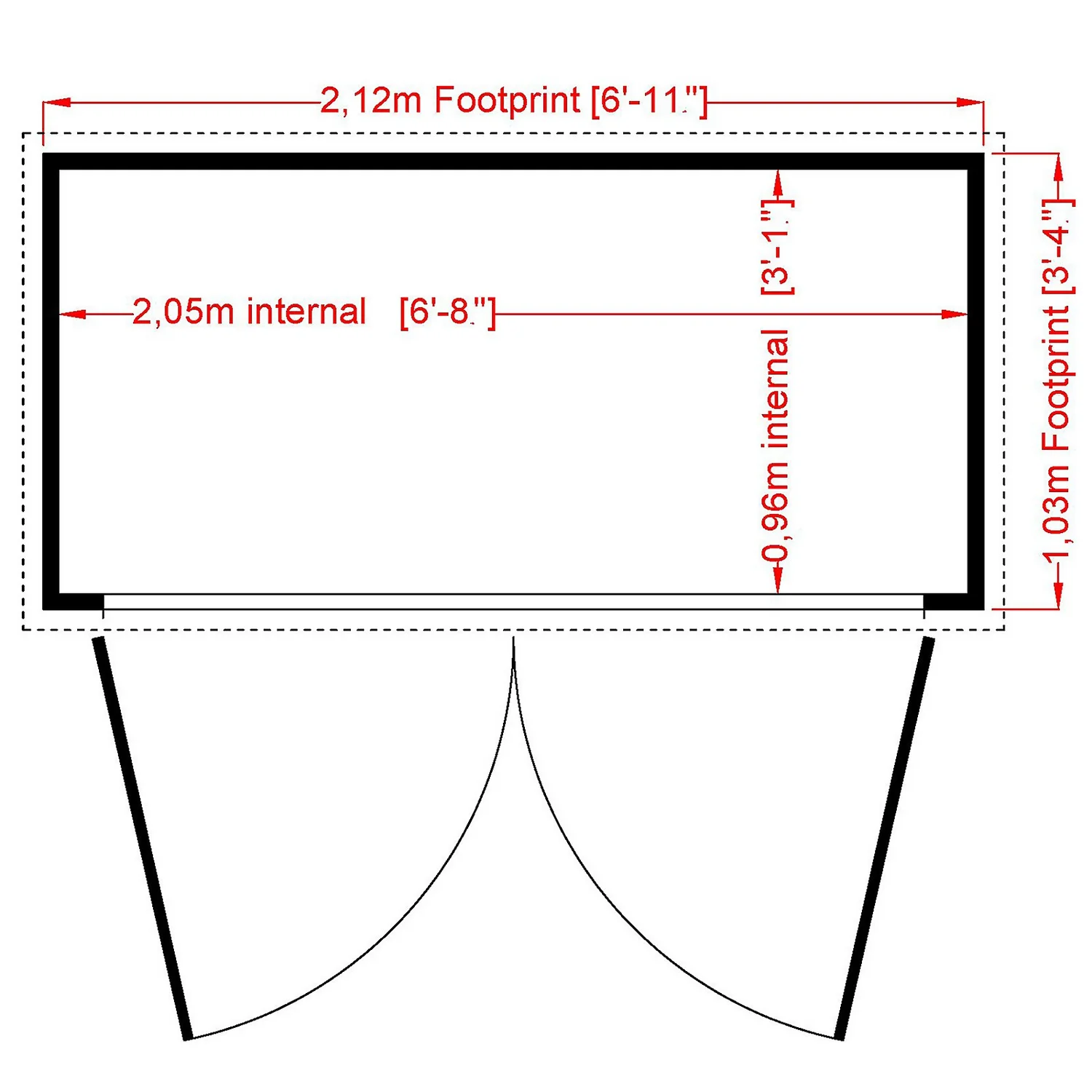 Shire 7 X 3ft Shiplap Double Door Bike Storage - Image 4