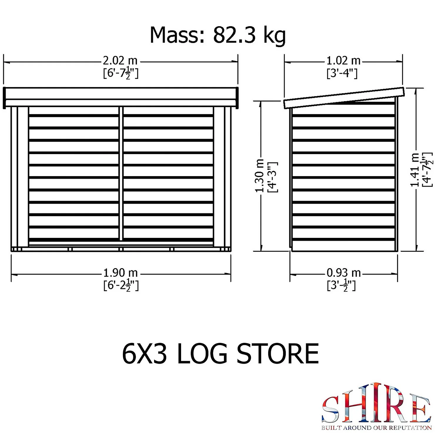 Shire Heavy Duty Log Storage 6x3ft - Image 3