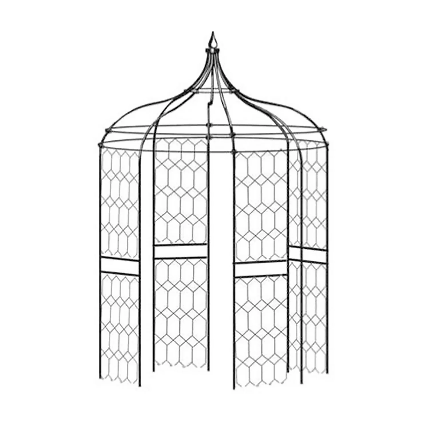 Agriframes Gothic Gazebo - (H)2.7 X (Diameter)1.8 M - Black