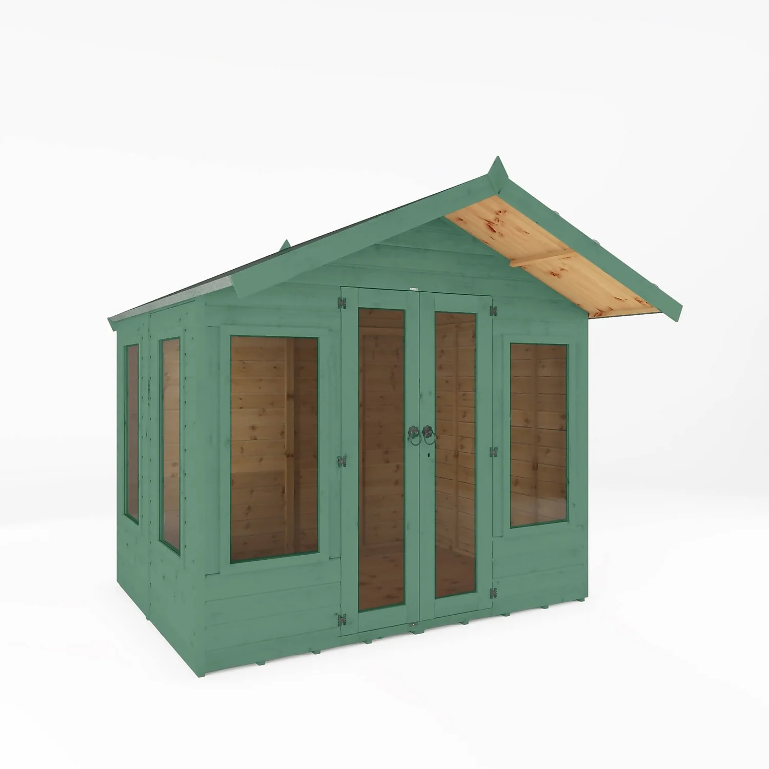 Country Living Premium Hatton 6ft X 8ft Contemporary Summerhouse Painted + Installation - Aurora Green