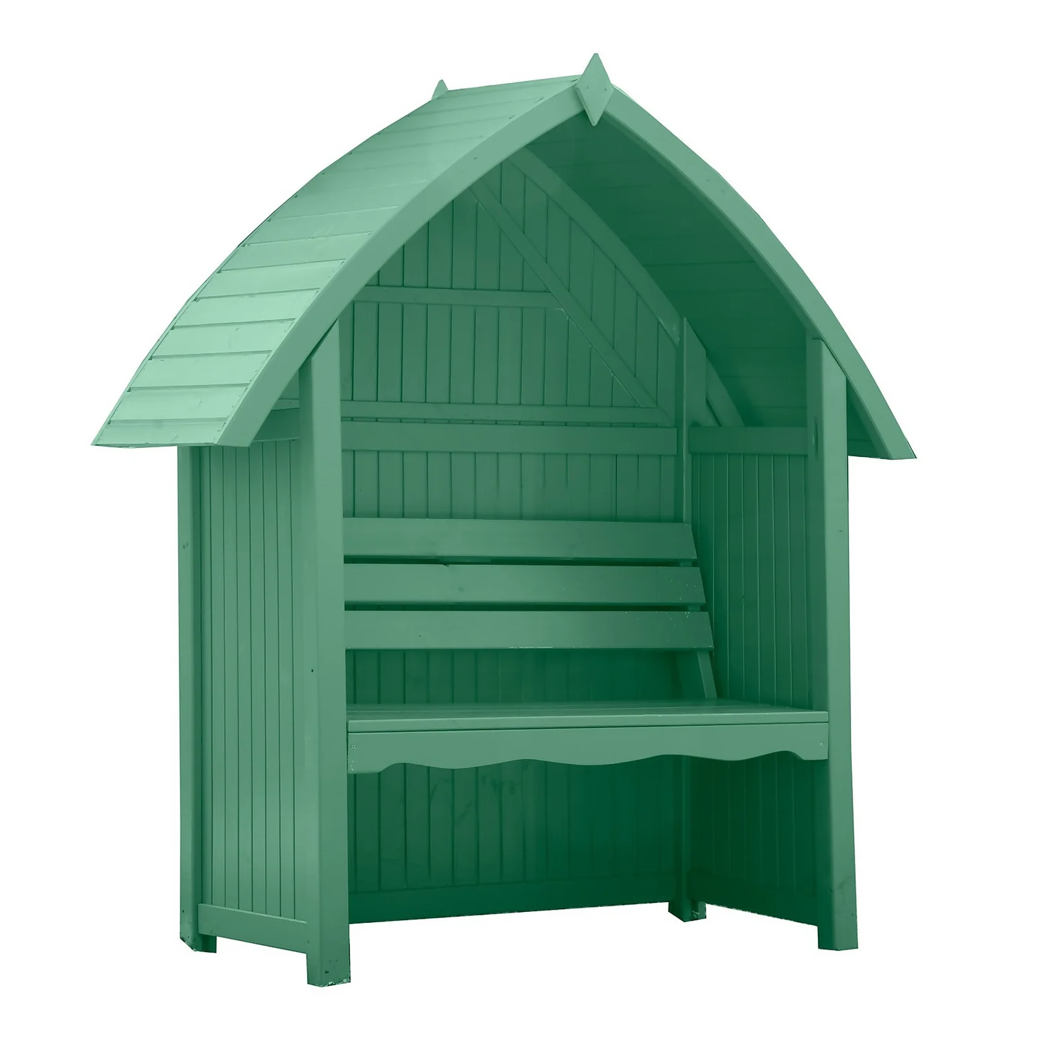 Country Living Wilmcote Arbour Seat Painted + Installation - Aurora Green