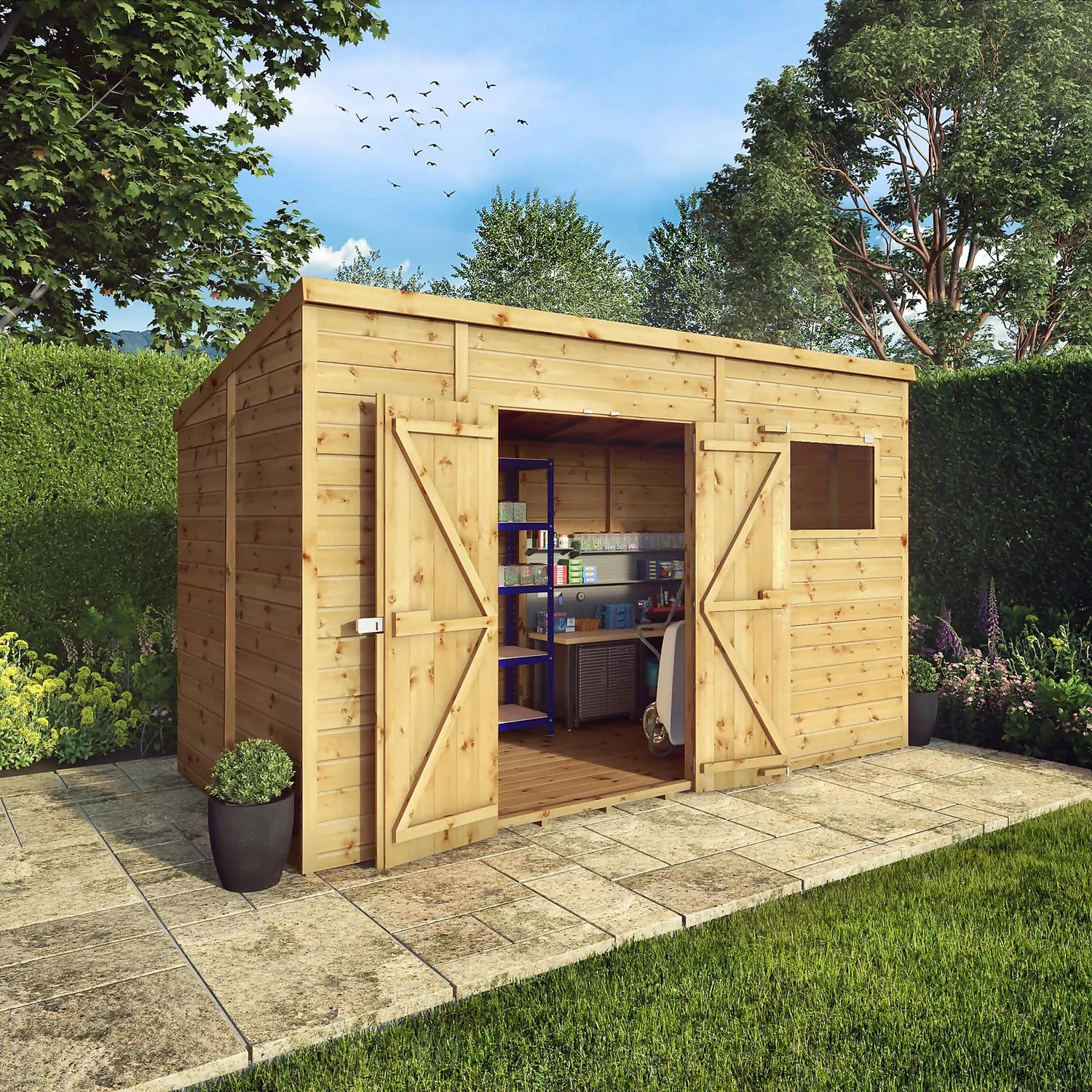 Mercia 12ft X 8ft Premium Shiplap Pent Shed - Image 2