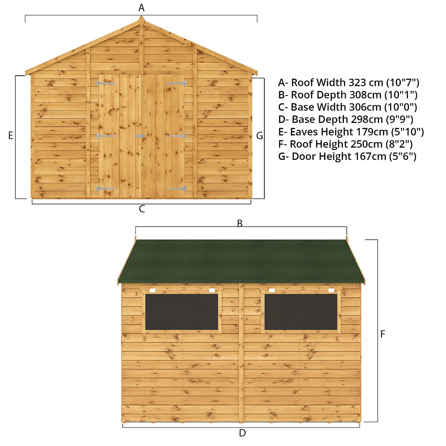 Mercia 10ft X 10ft Premium Shiplap Modular Workshop Shed - Image 3