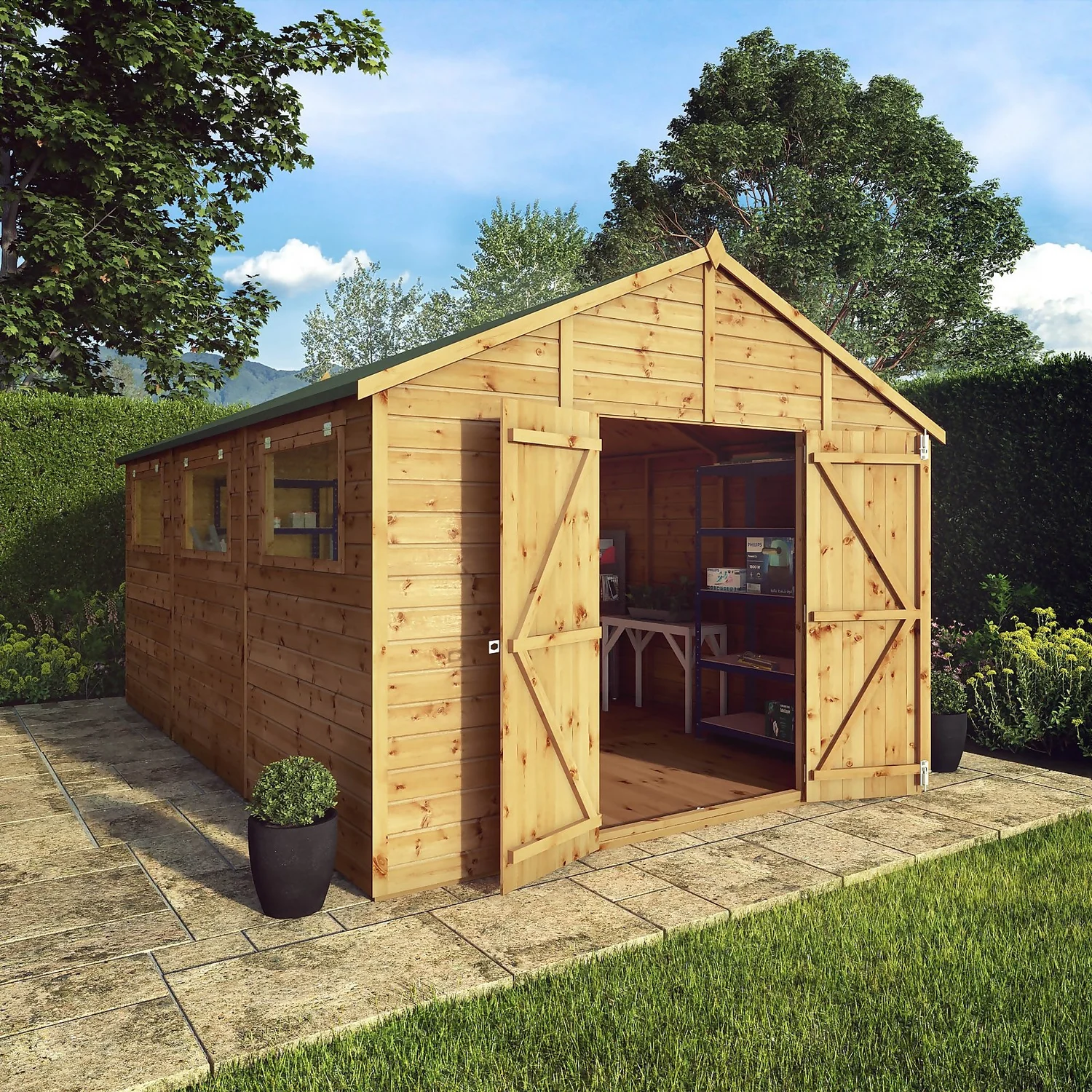 Mercia 15ft X 10ft Premium Shiplap Modular Workshop Shed - Image 9