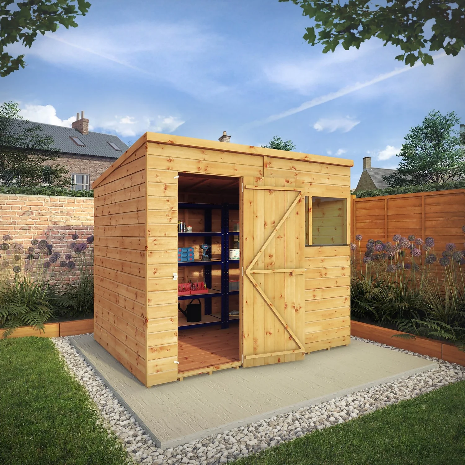 Mercia 8ft X 6ft Premium Shiplap Pent Shed - Image 9
