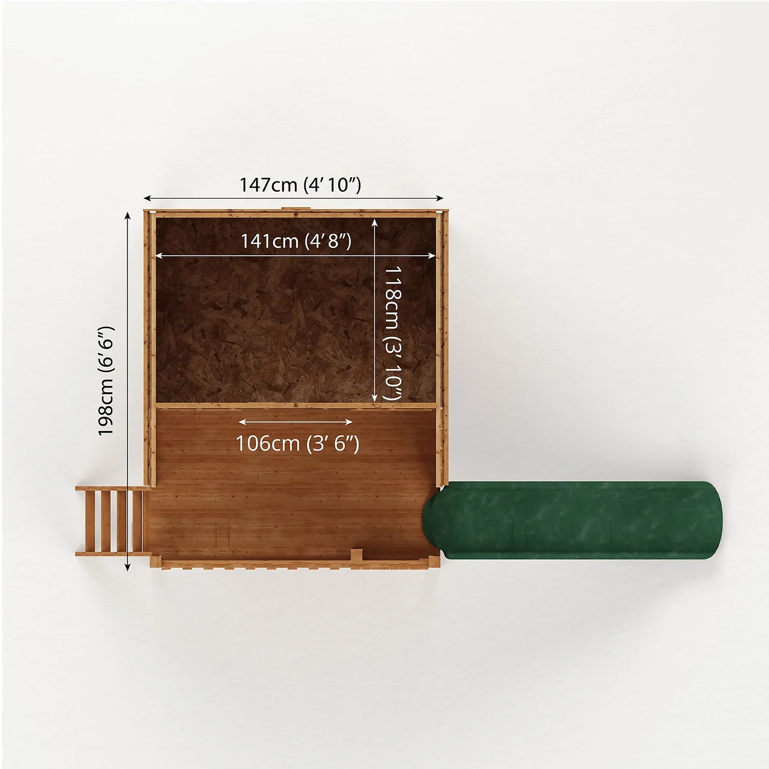 Mercia 5ft X 6ft Pent Wooden Playhouse With Tower & Slide - Image 9