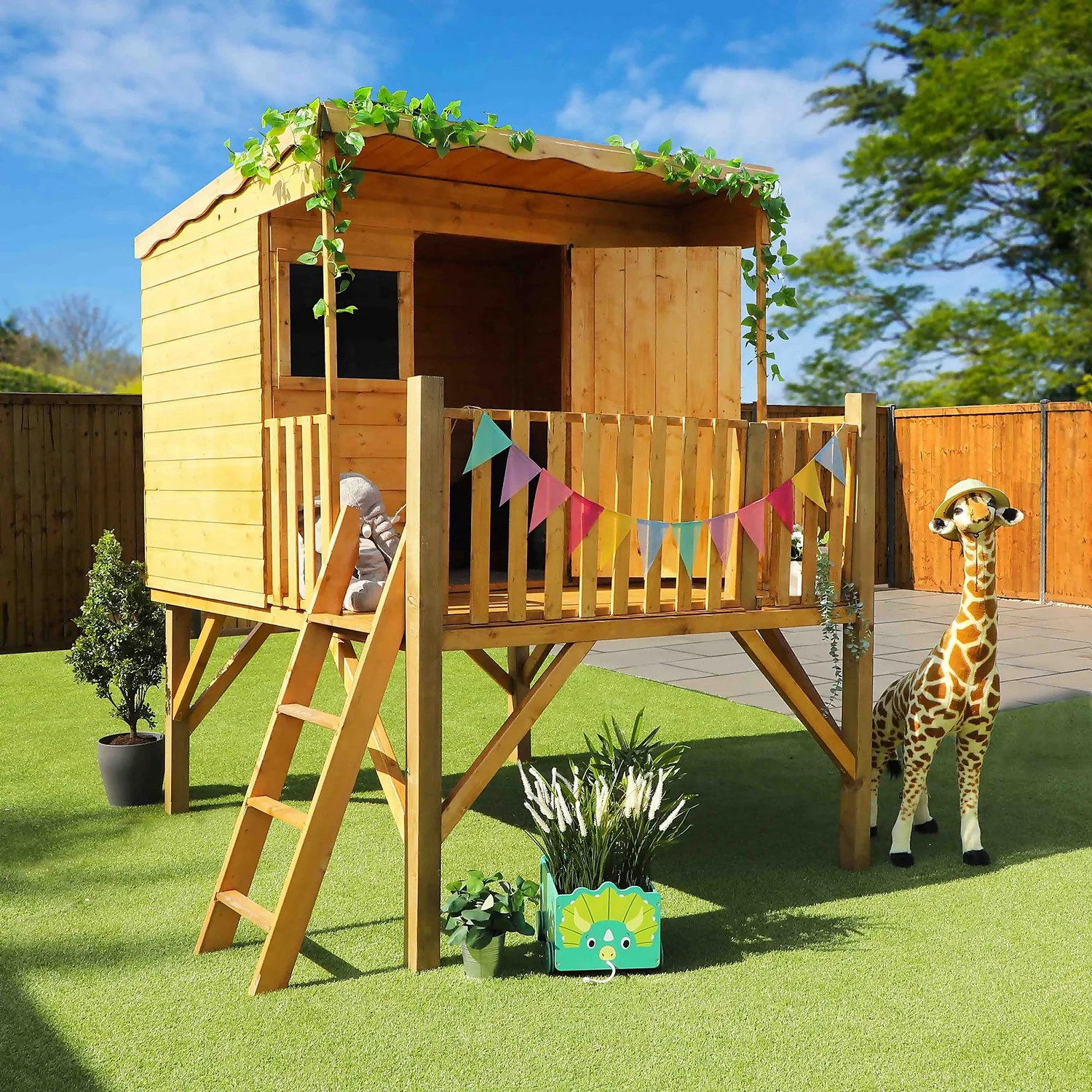 Mercia 5ft X 6ft Pent Wooden Playhouse With Tower - Installation Included - Image 2