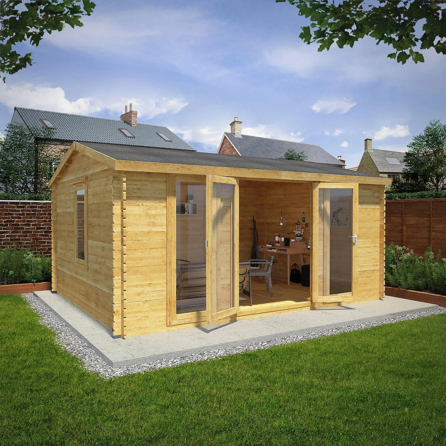 Mercia 5m X 4m Home Office Log Cabin 28mm - Image 2
