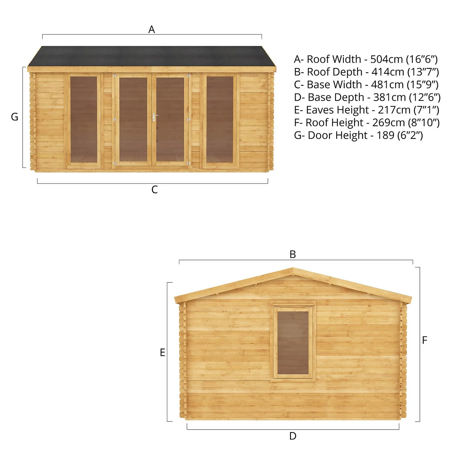 Mercia 5m X 4m Home Office Log Cabin 28mm - Image 9