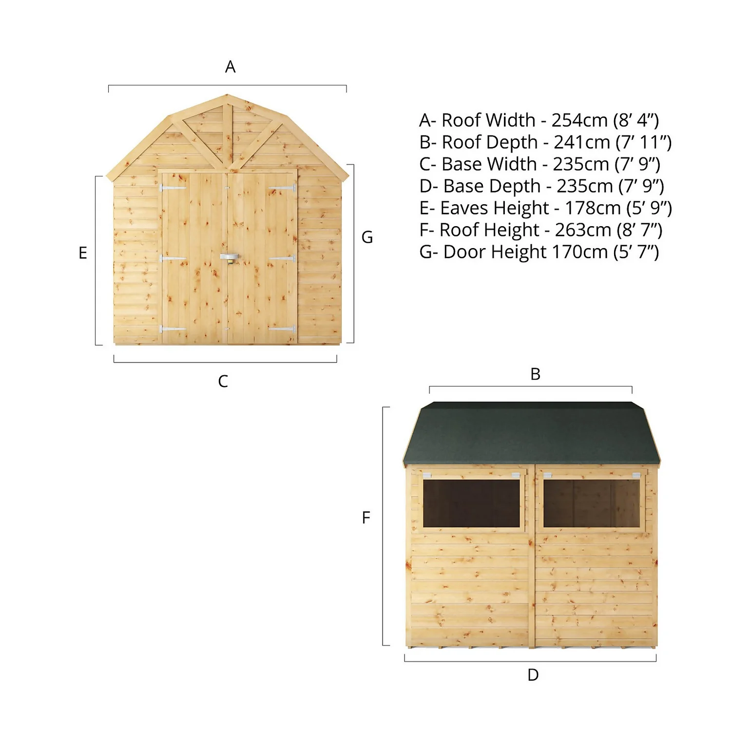 Mercia 8ft X 8ft Premium Shiplap Barn Shed - Image 9