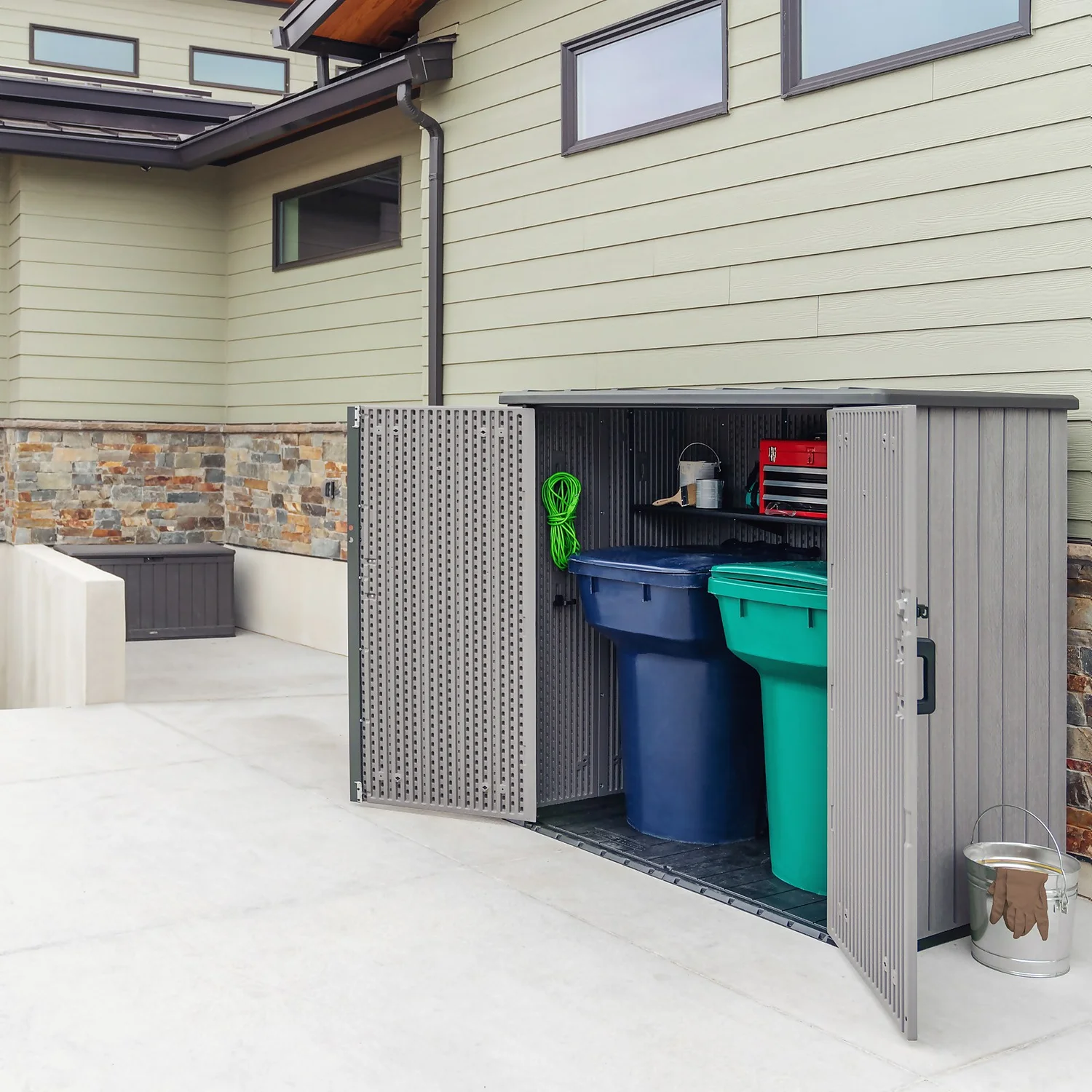 Lifetime Plastic Outdoor Utility Shed - Image 2