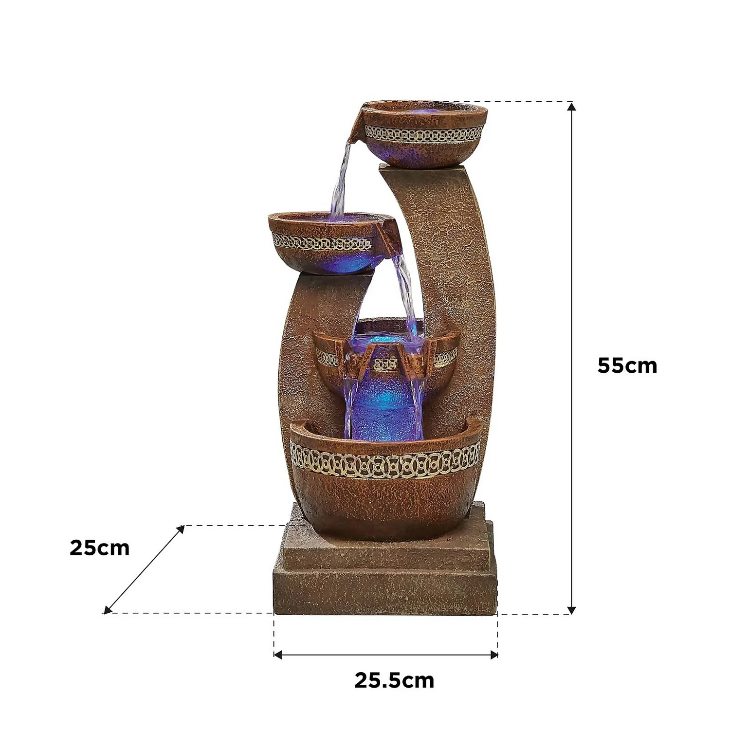 Stylish Fountain Azure Columns Water Feature With LEDs - Image 4