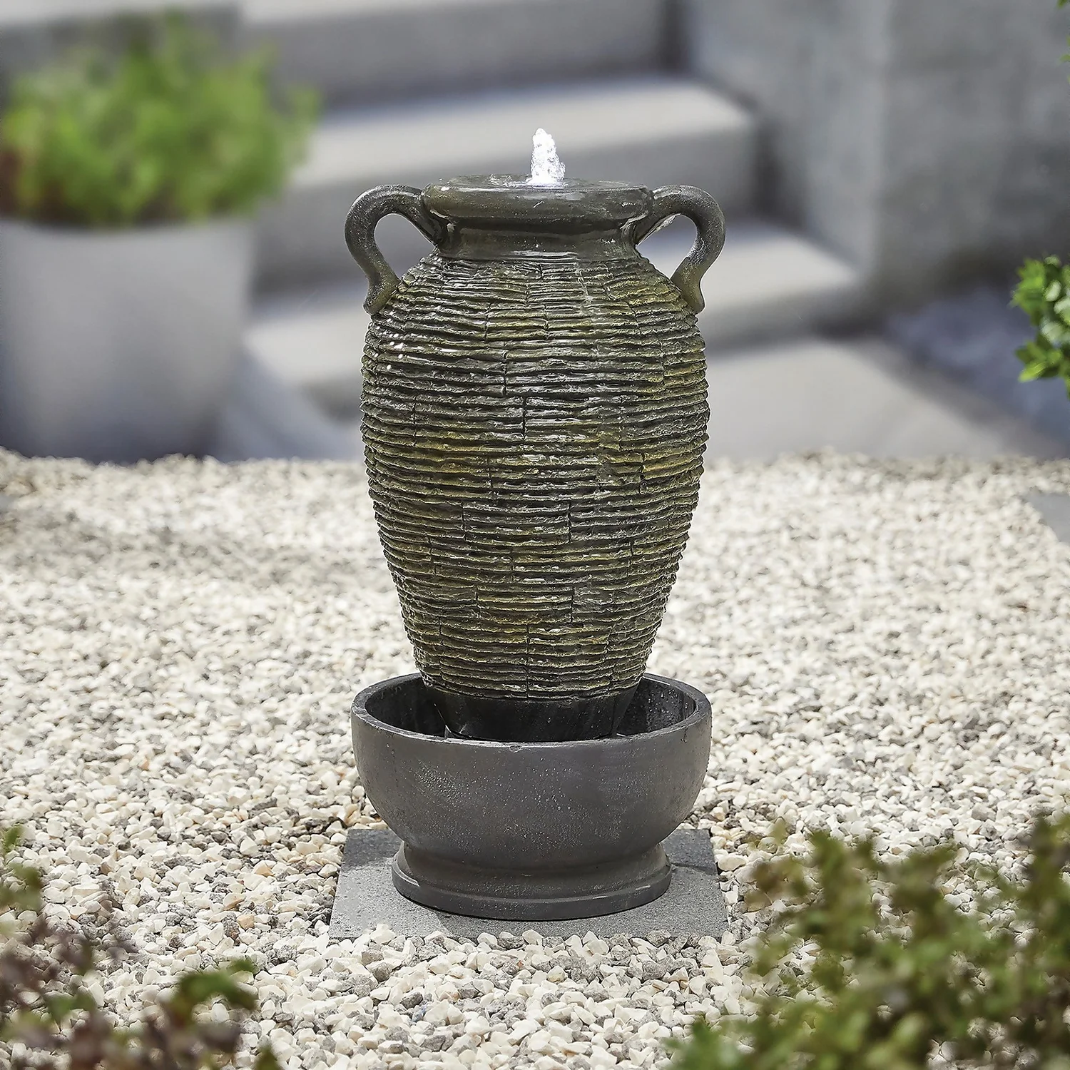 Stylish Fountain Rippling Vase Water Feature With LEDs - Image 2