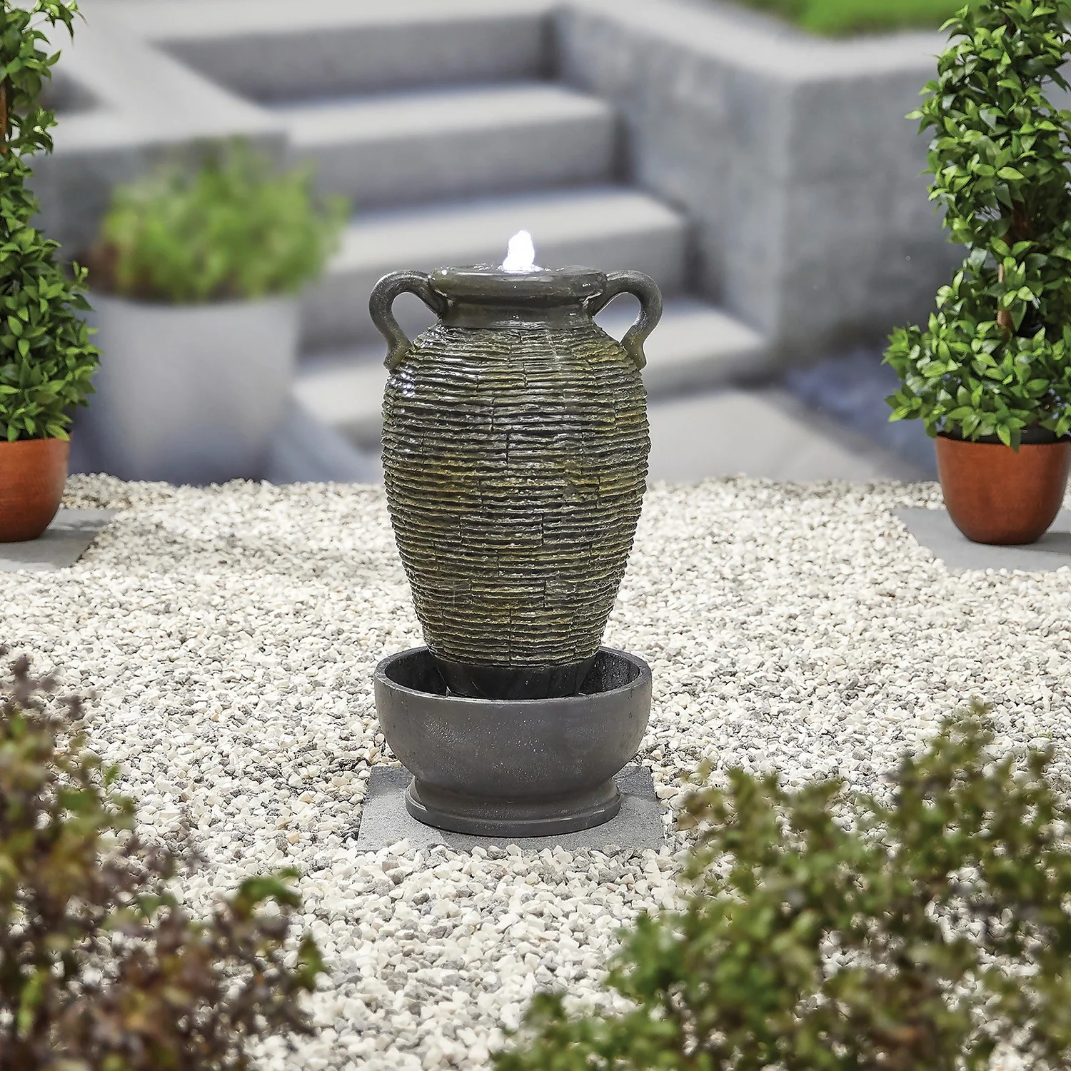 Stylish Fountain Rippling Vase Water Feature With LEDs - Image 3
