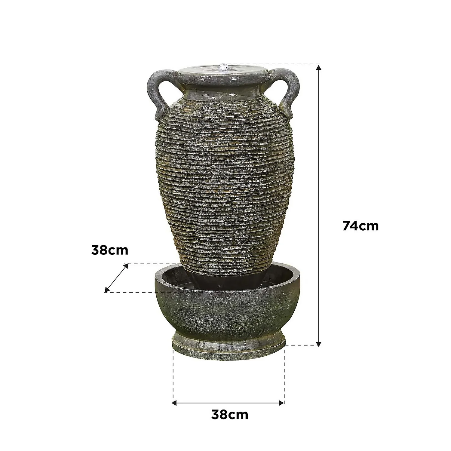 Stylish Fountain Rippling Vase Water Feature With LEDs - Image 4