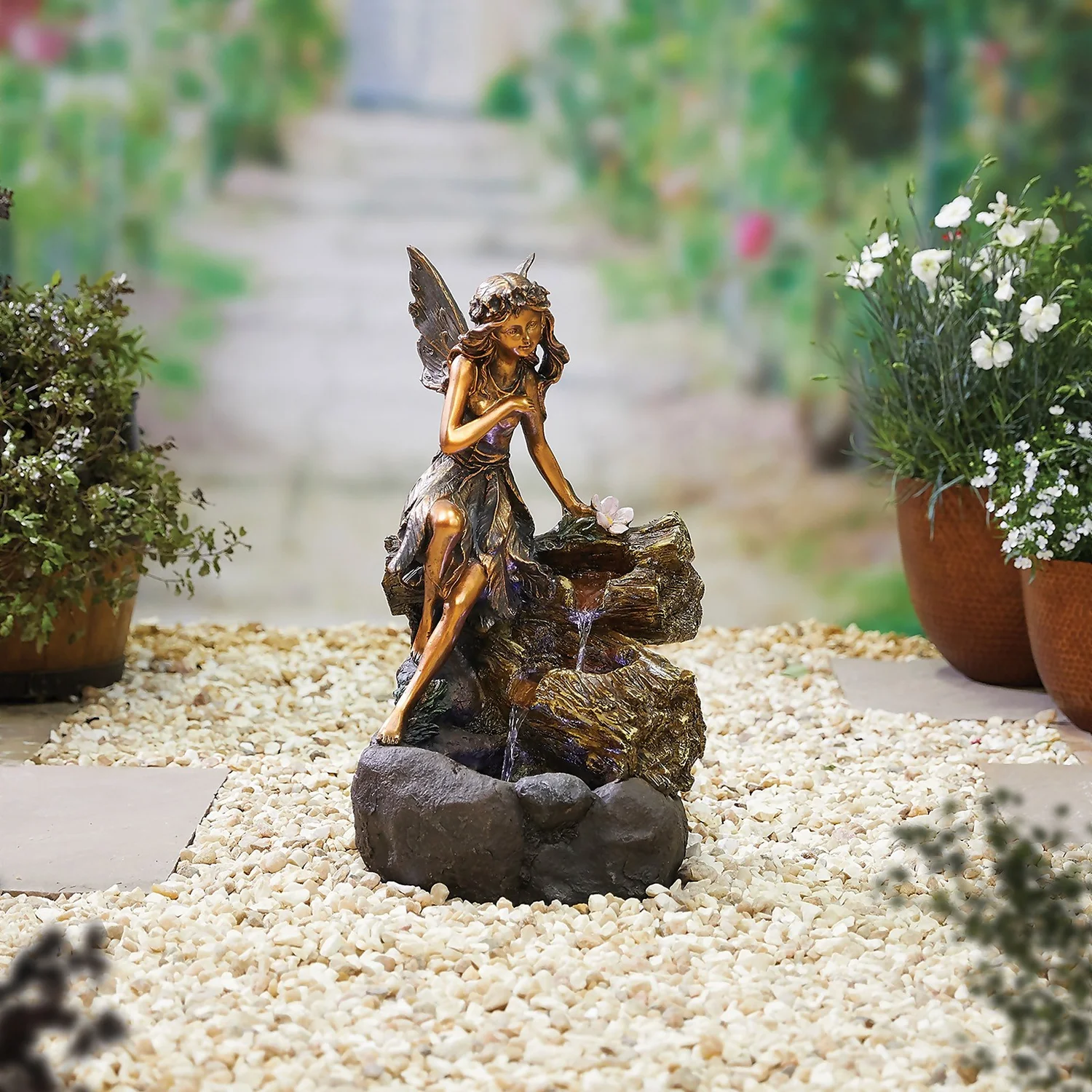 Stylish Fountain Pixie Spills Water Feature With LEDs - Image 2