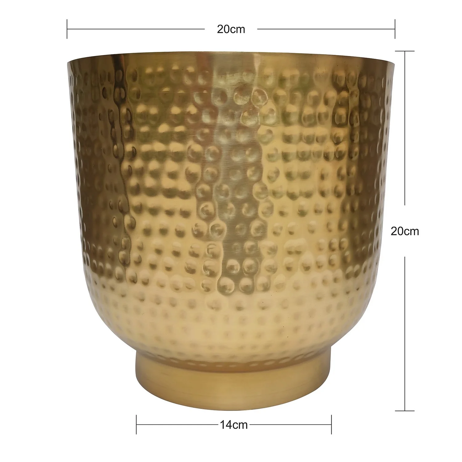 Hammered Brass Indoor Plant Pot - 20cm - Image 3