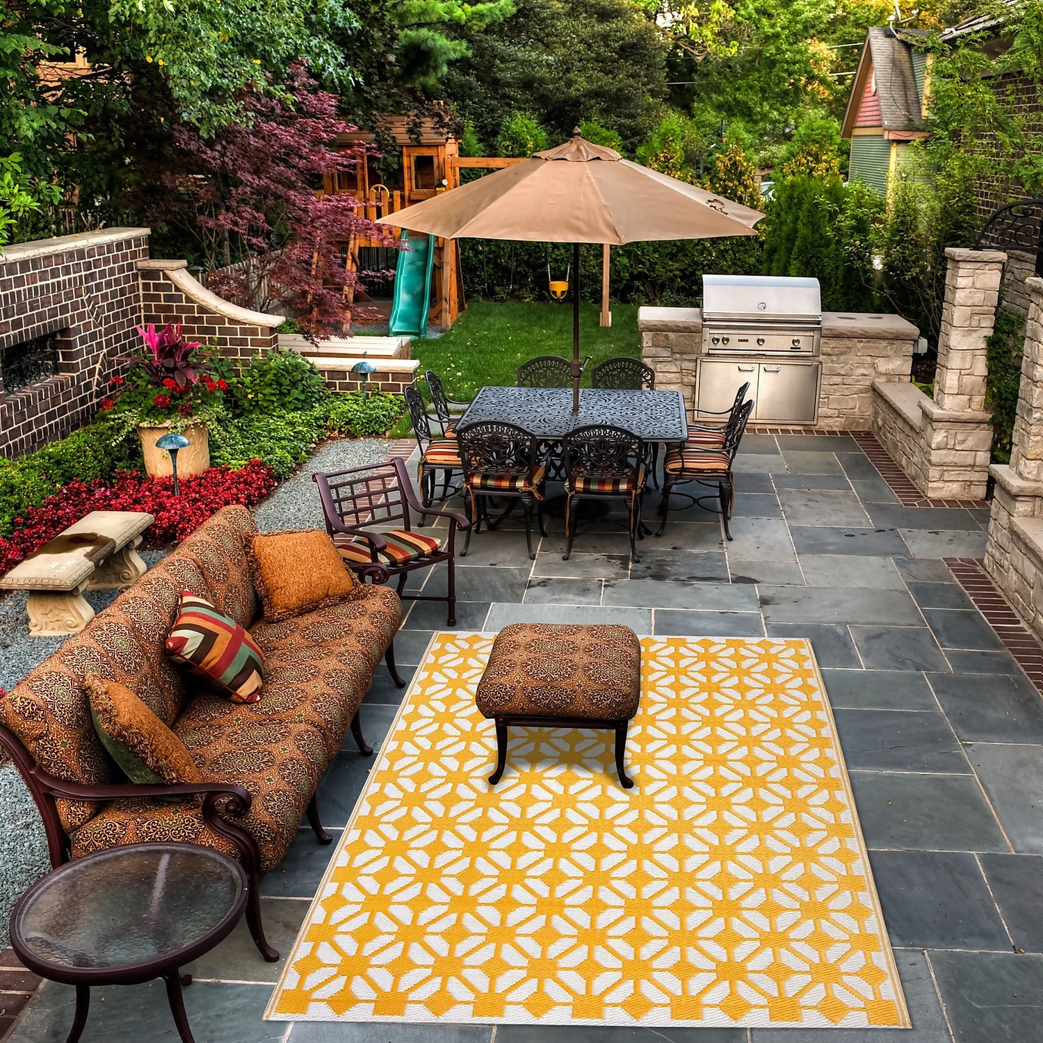 Homebase Outdoor Rug - Mustard 120x180cm - Image 3