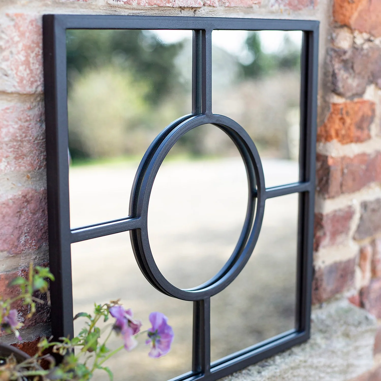 Black Square Garden Mirror - Image 5