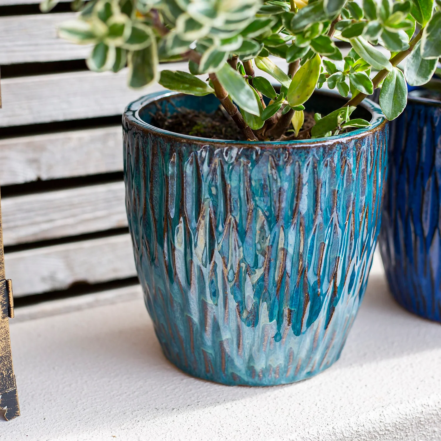 Chiswick Textured Pot Green - 38cm - Image 4