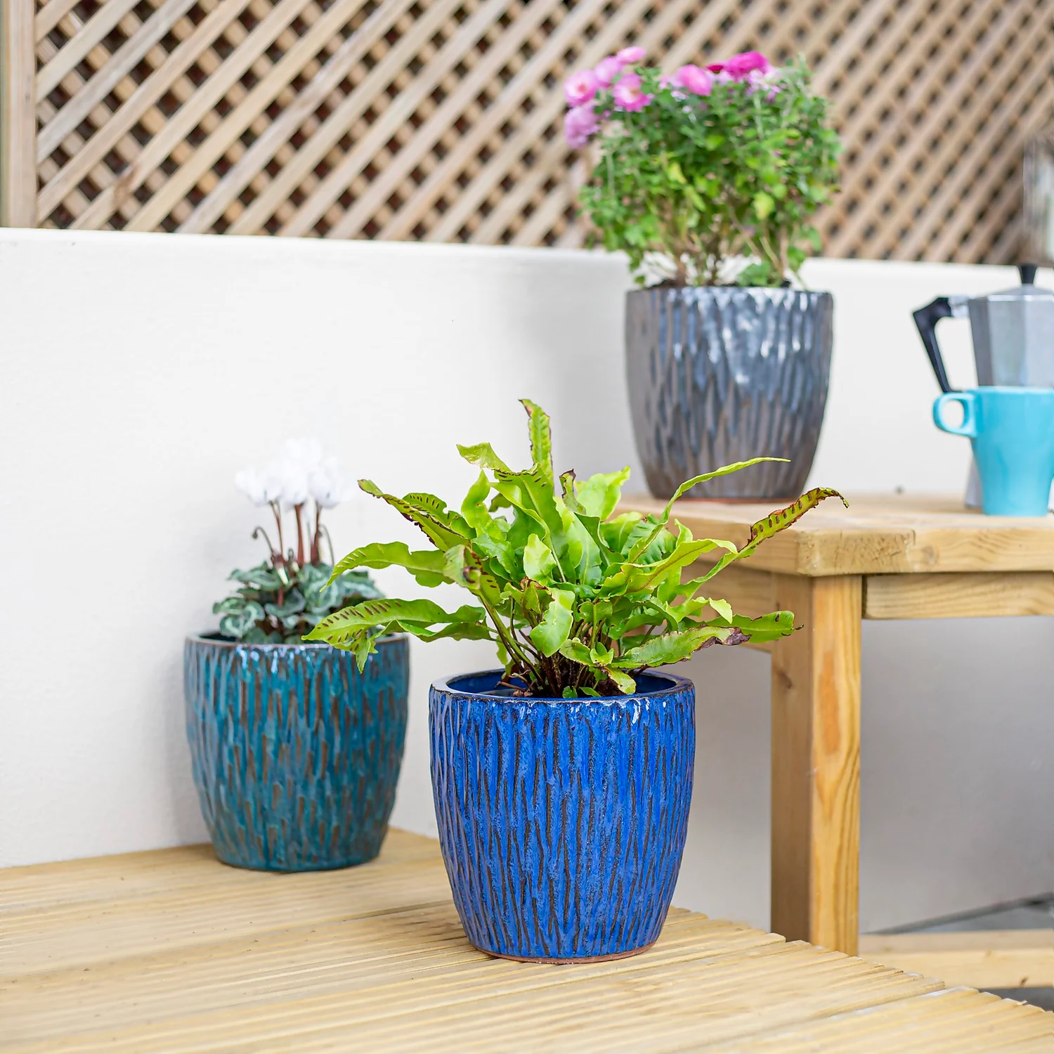 Chiswick Textured Pot Green - 38cm - Image 6