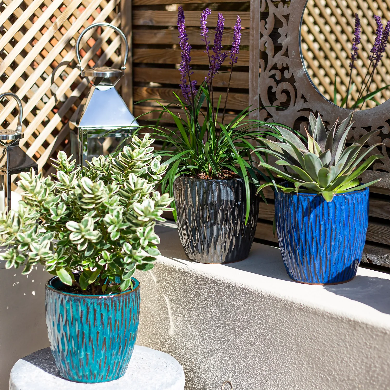 Chiswick Textured Pot Green - 38cm - Image 5