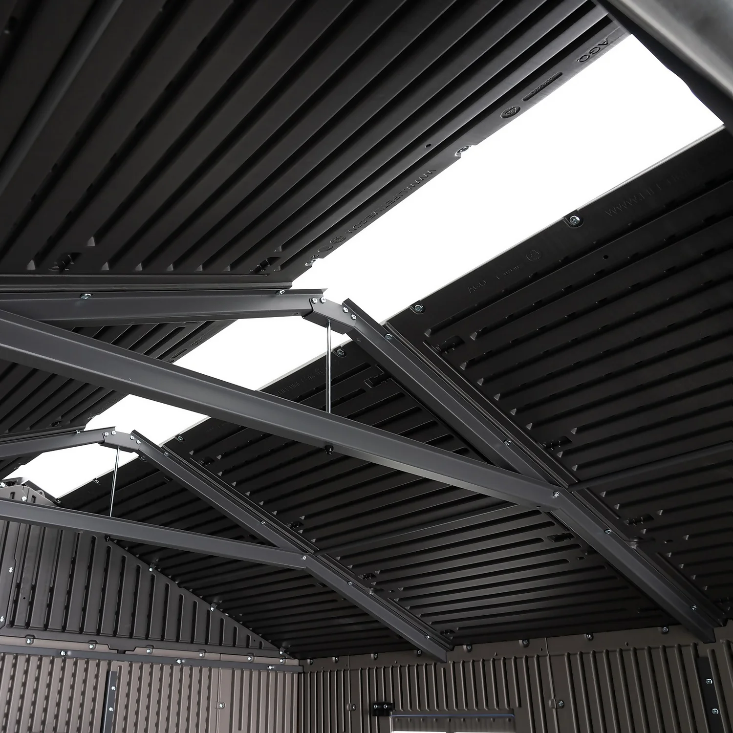 Lifetime 7x7ft Outdoor Storage Shed - Rough-Cut Grey - Image 7