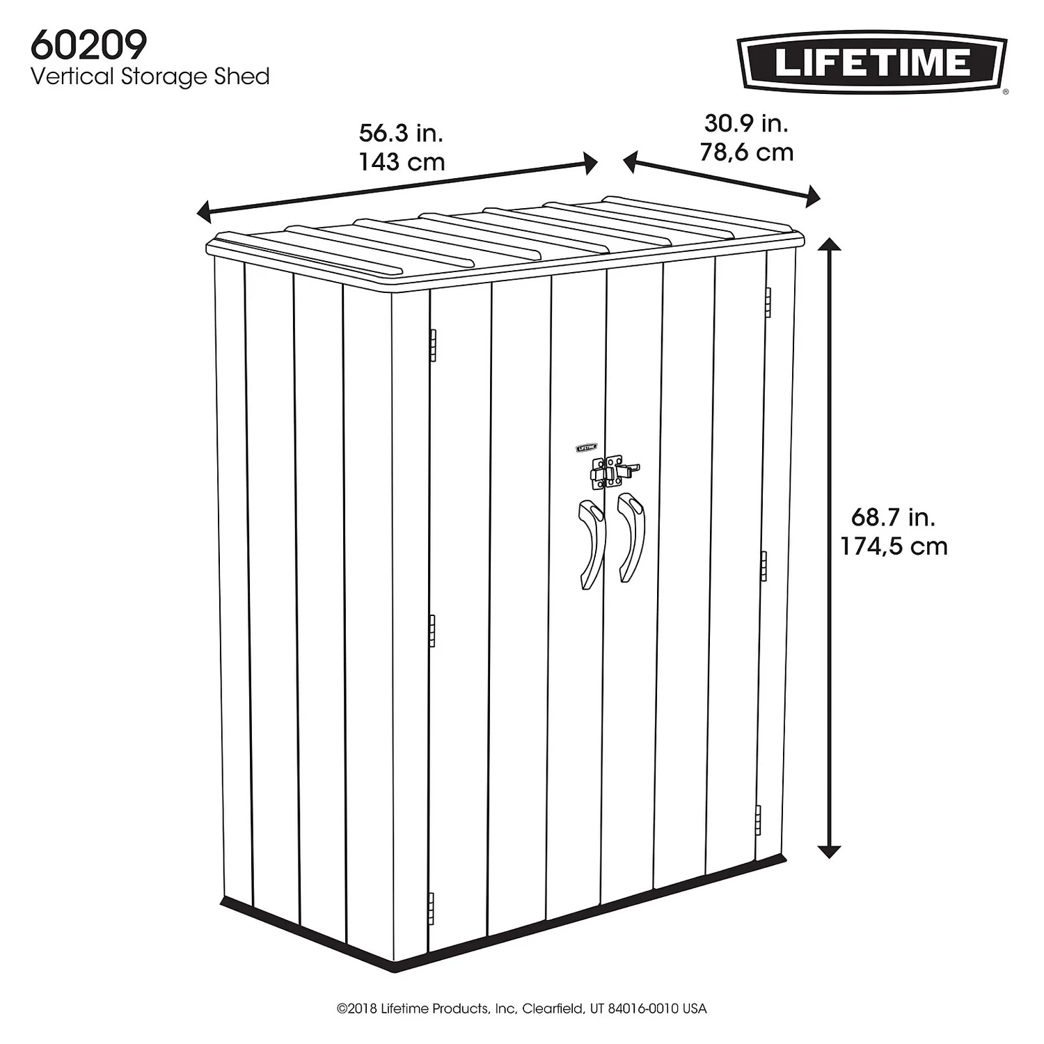 LIFETIME 1500L Vertical Storage Shed - Rough-Cut Brown - Image 4