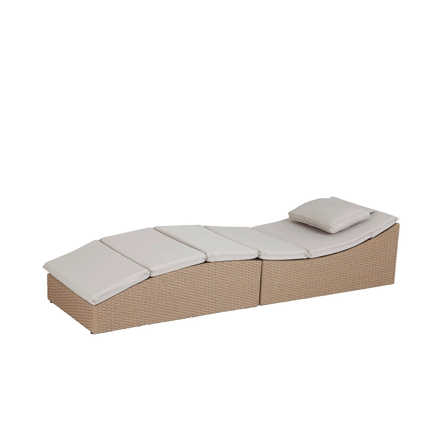 Natural Folding Rattan Sun Lounger - Image 5