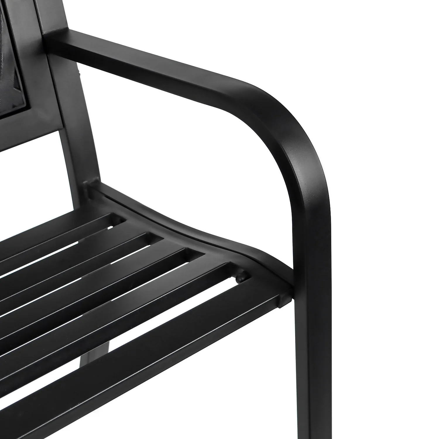 Black Steel Garden Bench - Image 2