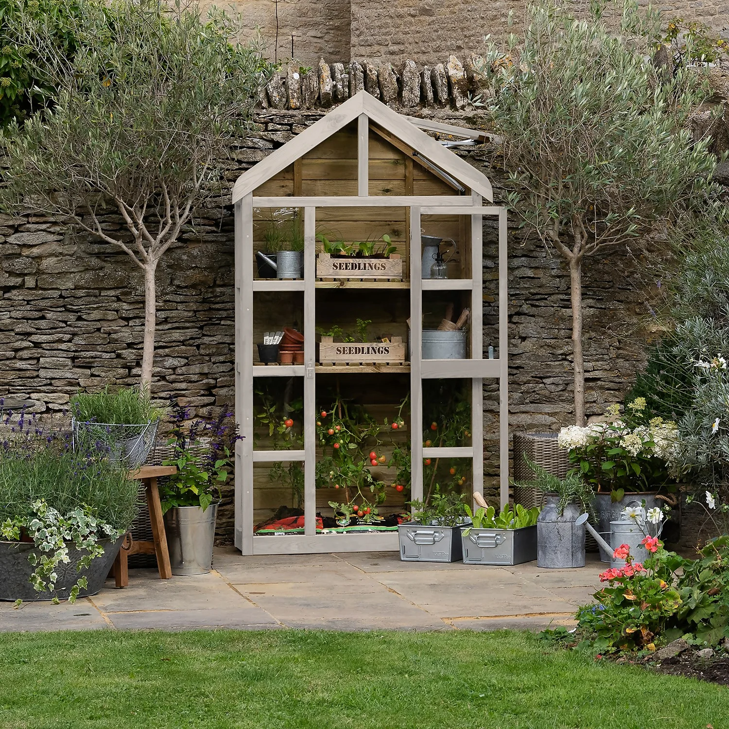 Forest Garden Georgian Wall Greenhouse With Auto Vent - Image 9