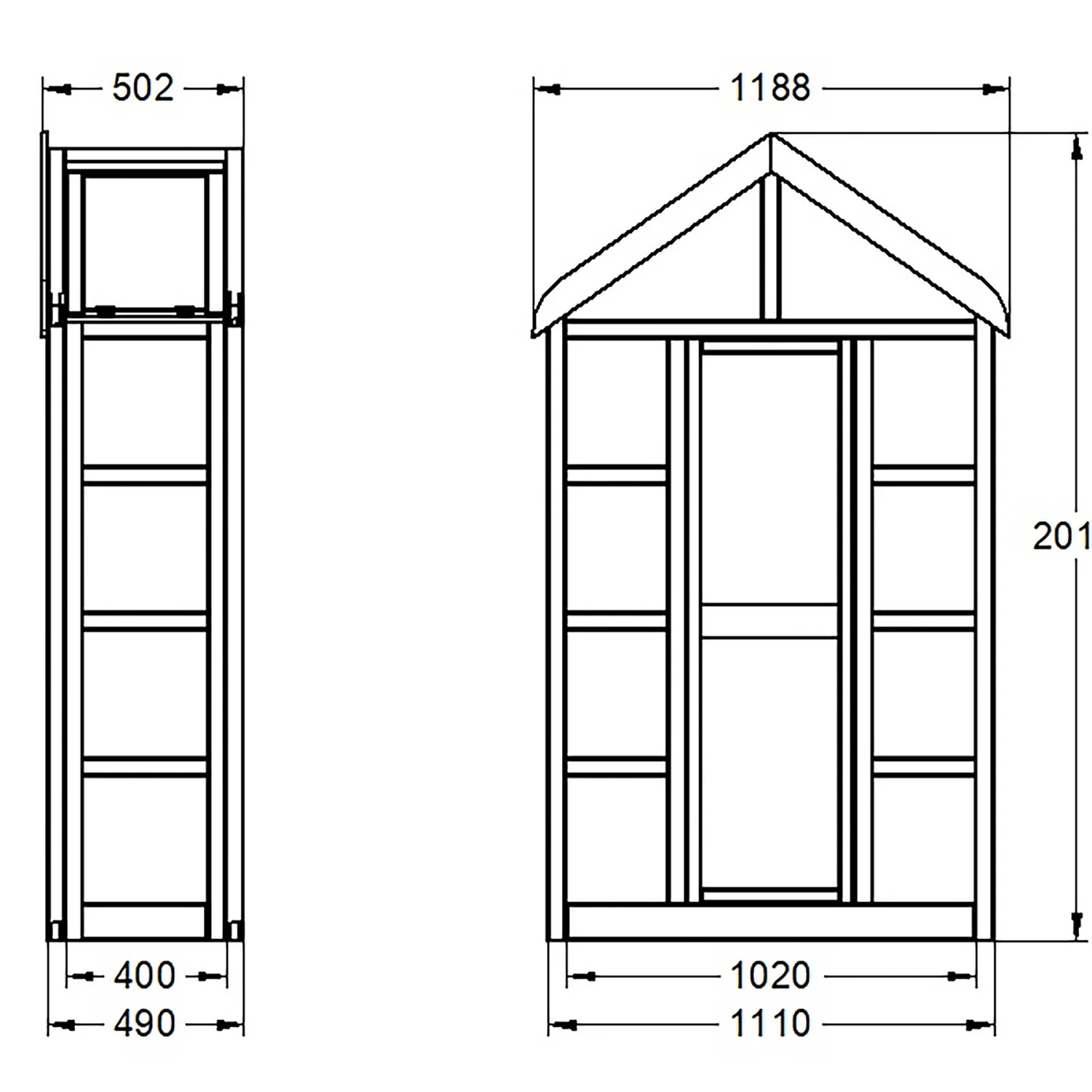 Forest Garden Georgian Wall Greenhouse With Auto Vent - Image 10