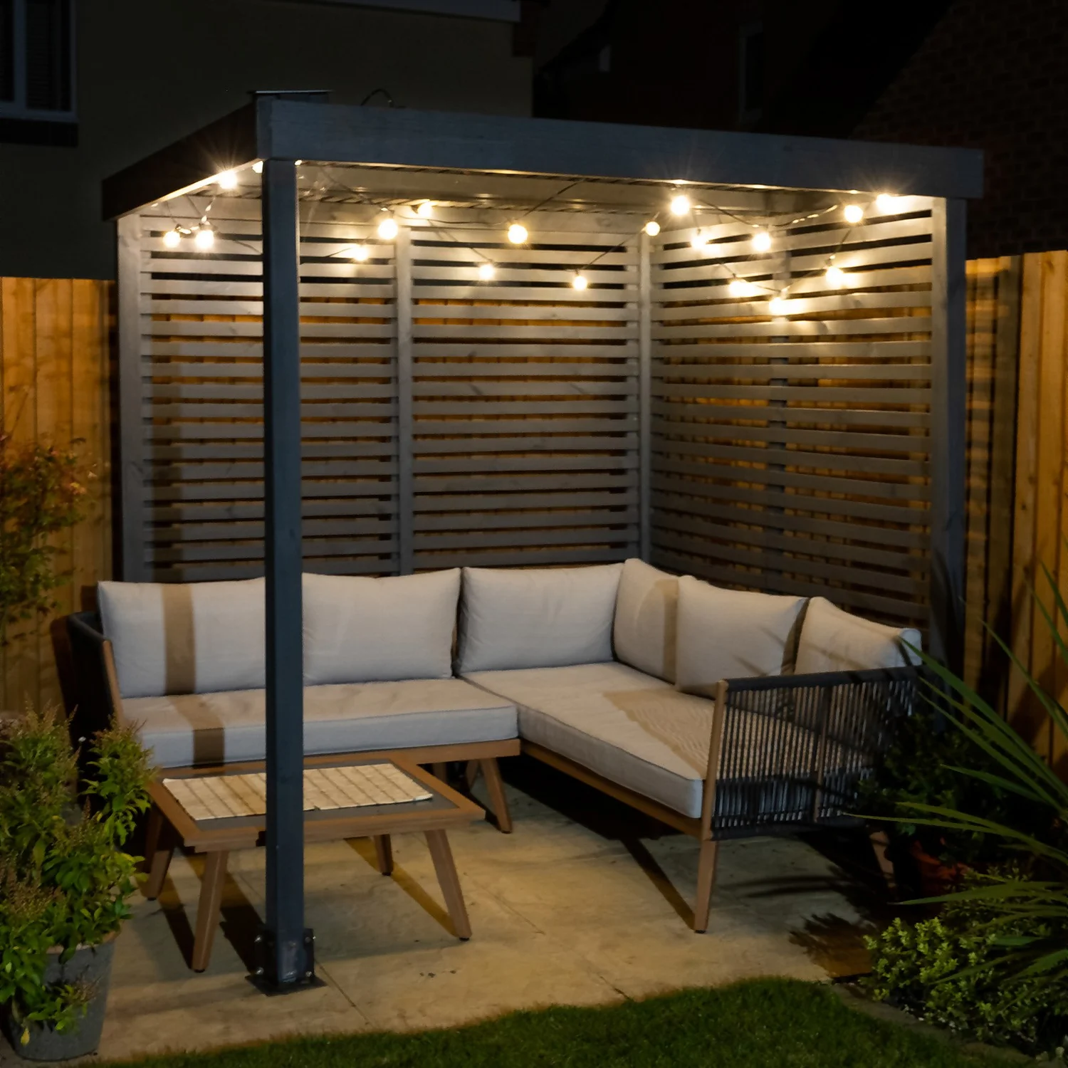 Forest Garden Modular Pergola With 2 Side Panel Packs - Image 2
