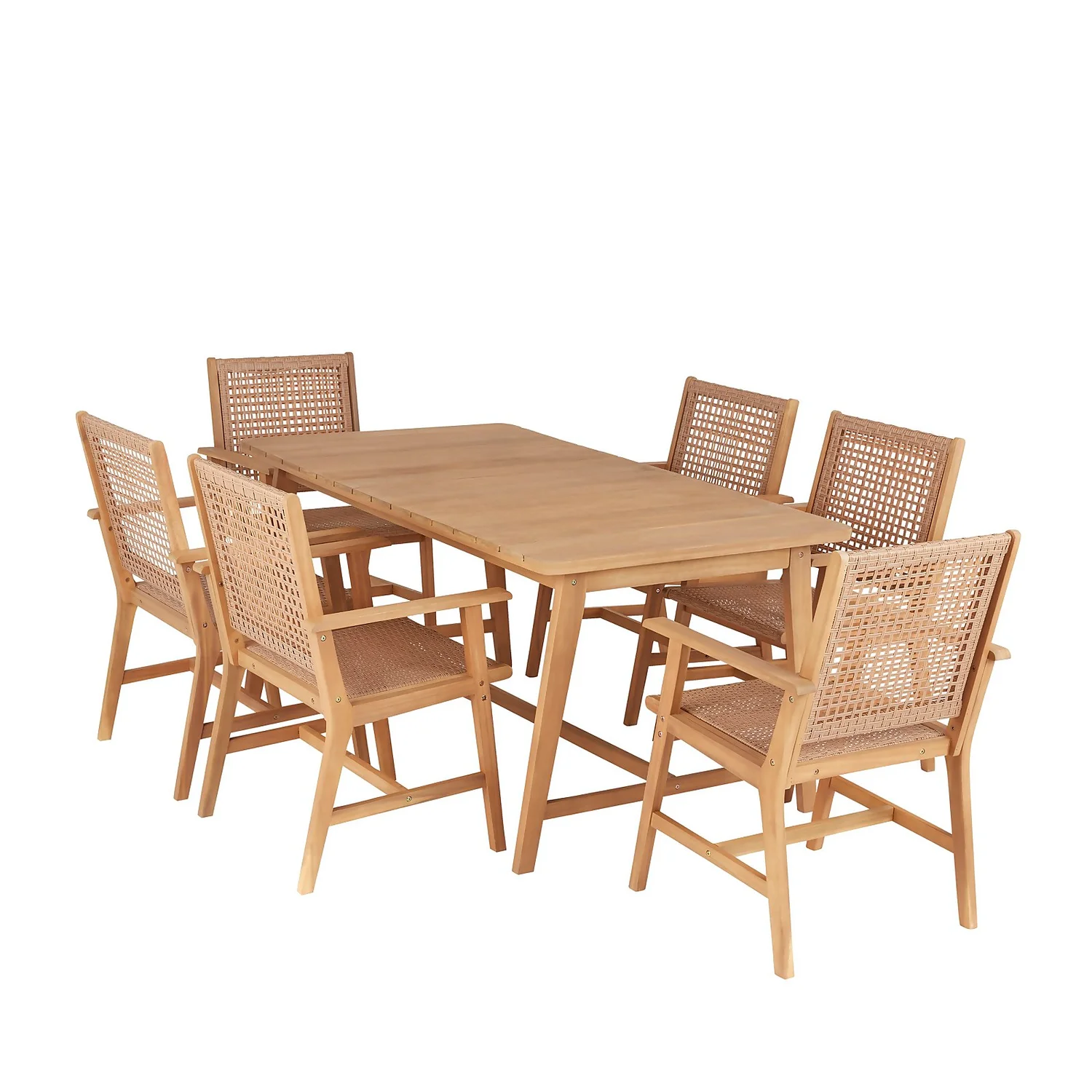Miri 6 Seater Wooden Garden Dining Set - Image 2