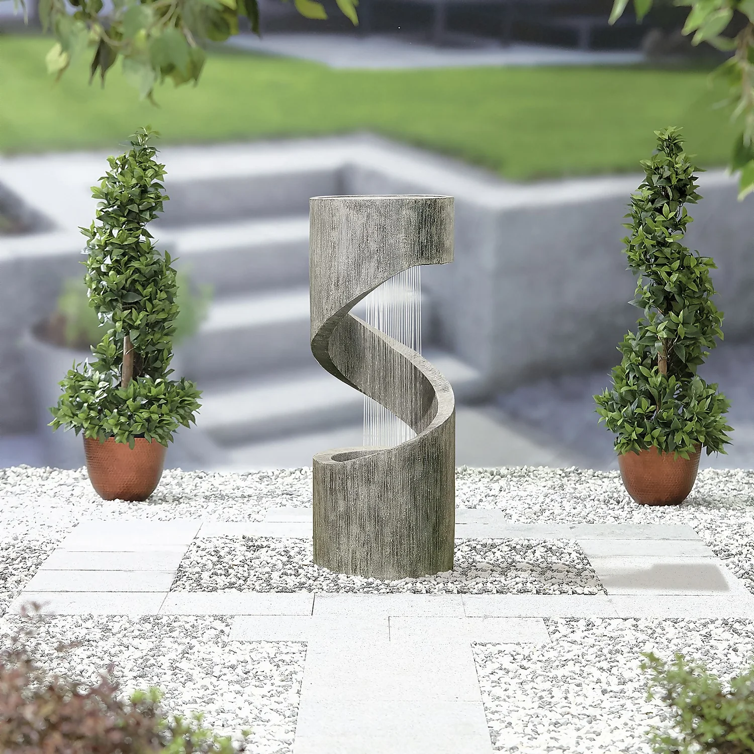 Stylish Fountain Spiral Showers Water Feature With LEDs - Image 2