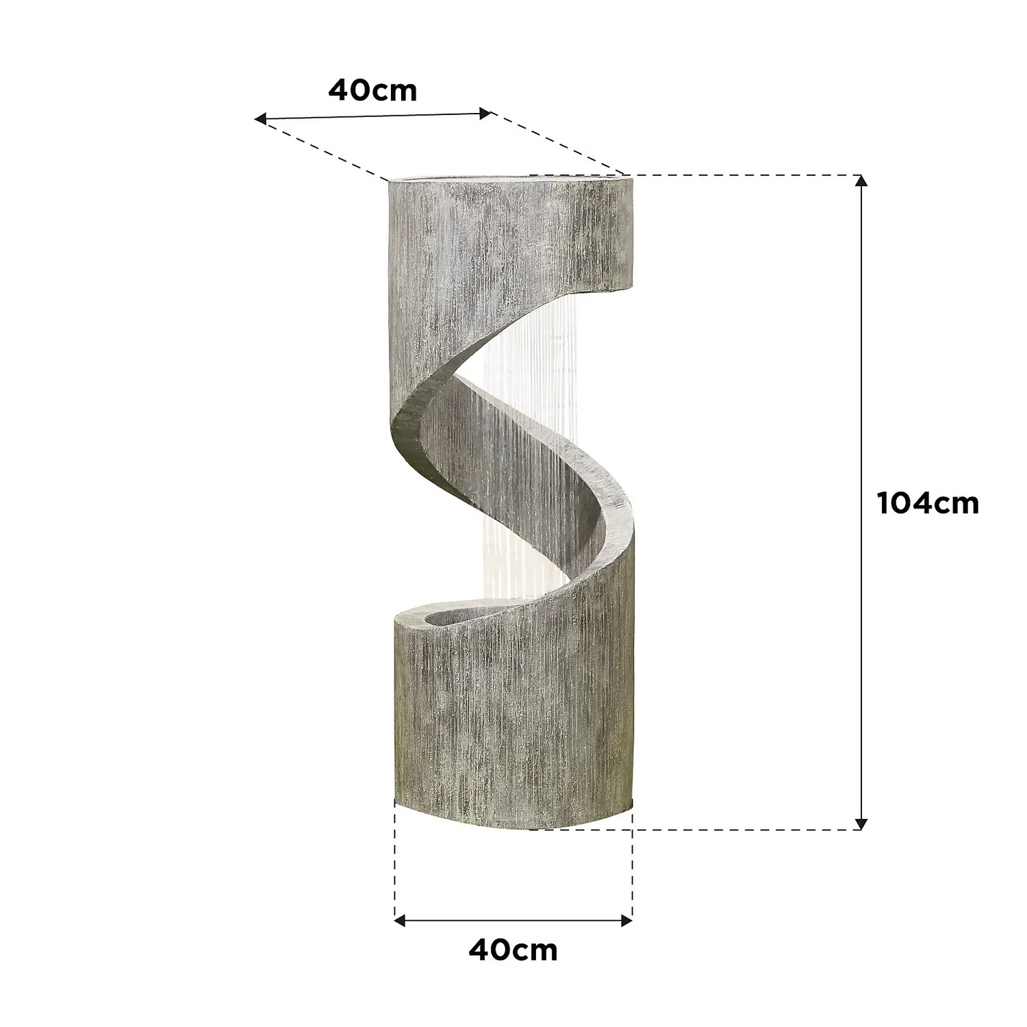 Stylish Fountain Spiral Showers Water Feature With LEDs - Image 3